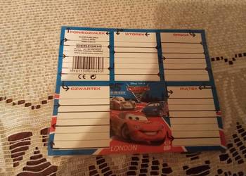 Cars. Disney samoprzylepny plan lekcji