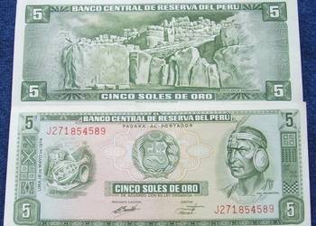 PERU STARE 5 SOLES 1974 ROK INDIANIN Banknot - 1 szt UNC