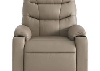 Fotel rozkładany cappuccino sztuczna skóra WM-374139