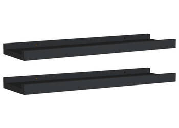 Półki ścienne na zdjęcia 2 szt. czarne 40x9x3 cm MDF WM-323931