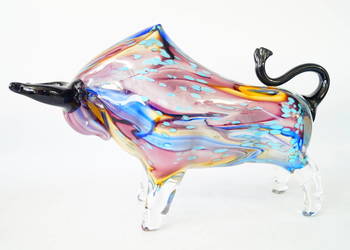 Byk z Wall Street szklana figura Murano style byczek duży