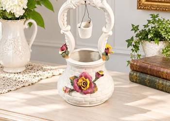 Duży kosz/doniczka z porcelany Capidamonte VTG/ Studnia życzeń/Wyprodukowan