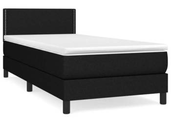 Łóżko kontynentalne z materacem czarne tkanina 80x200 cm WM-3139931