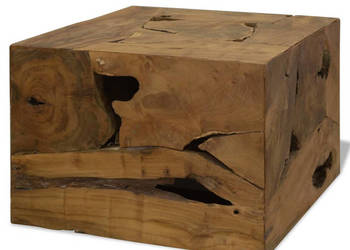 Stolik kawowy z drewna tekowego 50 x 50 x 35 cm brązowy WM-244557