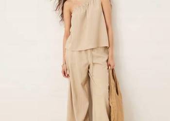 beżowe spodnie casual M