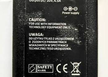 Zasilacz do laptopa Nr 7316.90W napięcie 20V prąd 4.5A