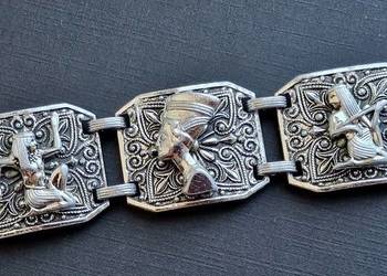 ANTIQUE BRANSOLETA STAROEGIPSKA ANTYKWARYCZNA W STYLU ART DECO LATA 60