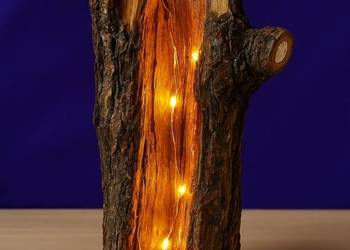 Unikatowa lampa z naturalnego drewna | Rękodzieło | Styl boho loft | L