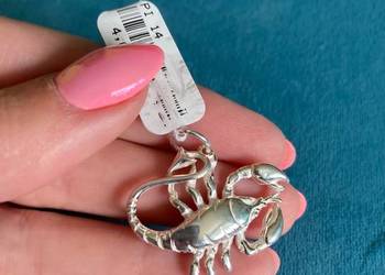 Nowy srebrny wisiorek skorpion znak zodiaku srebro 925 uni