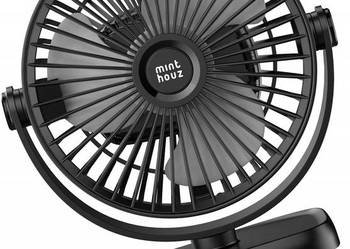 Wentylator stołowy z klipsem, 8000 mAh, wentylator USB, 5 prędkości