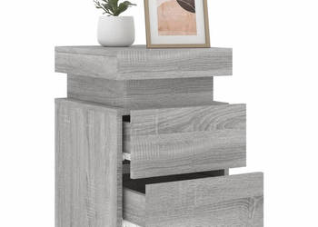 Szafka nocna z oświetleniem LED szary dąb sonoma 35x39x55 cm WM-836759