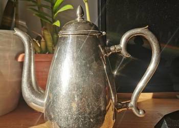 Stary dzbanek do kawy mosiądz srebrzony, plater