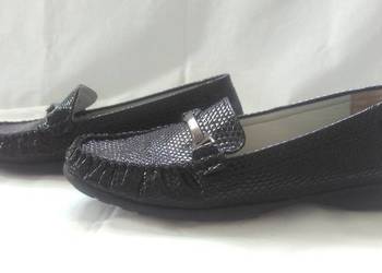 Buty czarne Mokasyny damskie r. 37,5 stan bdb-