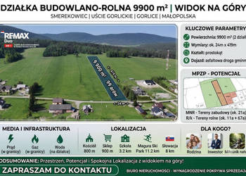Działka 99a, rol-bud, Smerekowiec, Uście Gorlickie