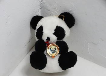 Retro Maskotka Panda Vintage Miś Z Zawieszką 14 Cm Lata 80