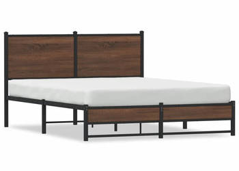 Łóżko Czarne Metalowe Rama Łóżka Metalowa Ze Stelażem 150x200 cm WM-4007942