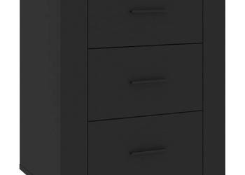 Szafka nocna czarna 50x36x60 cm materiał drewnopochodny WM-816713