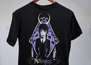 Czarny tshirt bluzka print Wednesday