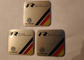 Emblemat VW R-line motorsport aluminiume Golf Jetta Touran Passat Corrado