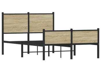 Łóżko Czarne Metalowe Rama Łóżka Metalowa Ze Stelażem 120x190 cm WM-4007901