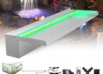 Wodospad ze stali nierdzewnej, fontanna ogrodowa 60 x 20 x 10 cm LONGRUN