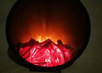 Kominek dekoracyjny LED okrągły duży 32cm lampka imitacja ognia