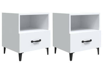 Szafki nocne 2 szt. białe materiał drewnopochodny WM-812025