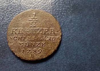 Stare monety 1/2 krajcara 1789 B Niemcy