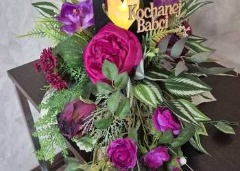 Stroik  dekoracja na cmentarz  z lampionem