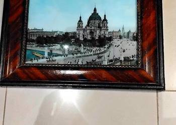 Stary Obraz Historyczny Widok Katedry Berlińskiej na Szkle, Berliner Dom