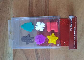 Świąteczne znaczniki do kieliszków markery do kieliszków Homla