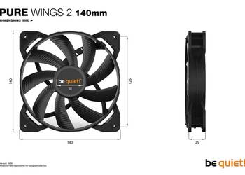 Wentylator 140mm, bequiet! Pure Wings 2 BQ PUW2-14025-LR-PWM DC 12V 0.30A 1