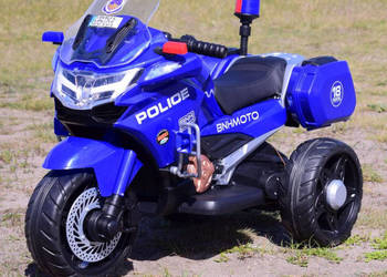 BAWIBUS.PL motor POLICYJNY Z KOGUTEM dla dzieci pojazd jeździk motorek