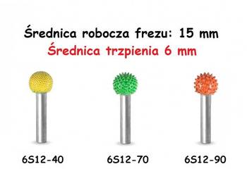 FREZ SABURRTOOTH 6S12 TRZPIEŃ 6MM ŚREDNICA ROBOCZA 15 MM
