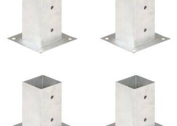 vidaXL Podstawy słupów, 4 szt., galwanizowany metal, 81 mm(sku145448)