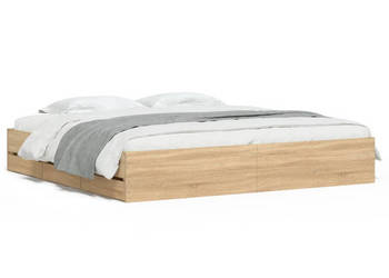 Rama łóżka z szufladami kolor dąb sonoma 200x200 cm WM-3207247