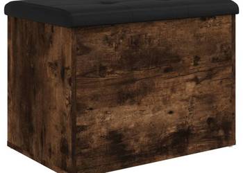 vidaXL Ławka ze schowkiem, przydymiony dąb（SKU:835044）