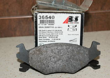 36540 - A.B.S. - KLOCKI HAMULC. VW ASYMETRYCZNE CIENKIE Zest