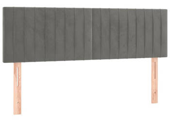 Zagłówek do łóżka z LED jasnoszary 144x5x78/88 cm aksamit WM-3121898
