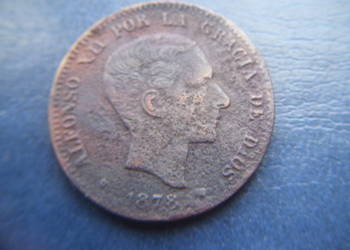 Stare monety 10 centym 1878 Hiszpania /2