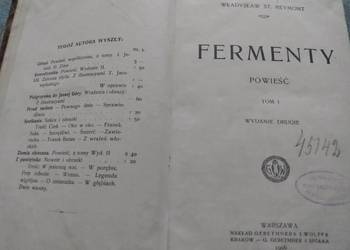 Fermenty powieść tom I i II 1906 r Władysław Stanisław Reymo