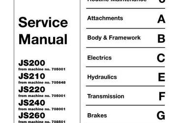 JCB JS200 210 220 240 260 instrukcja naprawy PL