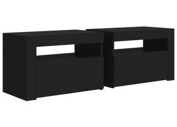 Szafki nocne z LED 2 szt. czarne 60x35x40 cm WM-3080735
