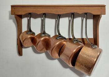 Zestaw Francuskich rondli miedzianych kutych