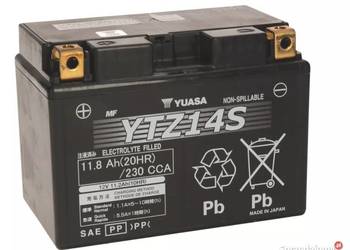Akumulator motocyklowy YUASA YTZ14S Wet Charge 11,8Ah 230Ah