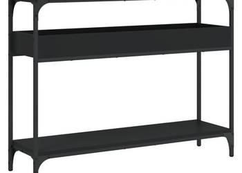 Stolik konsolowy z półką czarny 100x29x75 cm WM-837717