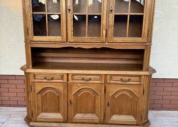 Kredens dębowy stylowy witryna regał biblioteka komoda szafka