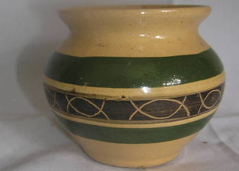 wazonik ceramiczny vintage w pasy rękodzieło_Dvin