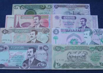 IRAK HUSAJN Kolekcjonerskie Banknoty Zestaw - 8 szt UNC