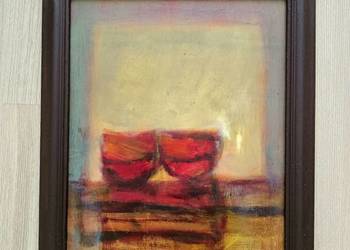 Stary obraz abstrakcja 24x30 cm Jagoda Adamus